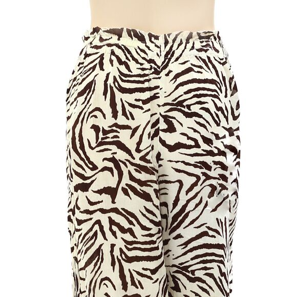 Out From Under UO Fleur Zebra Animal Printed Pants Wide Leg Pull-on M New 250296 - Picture 8 of 9